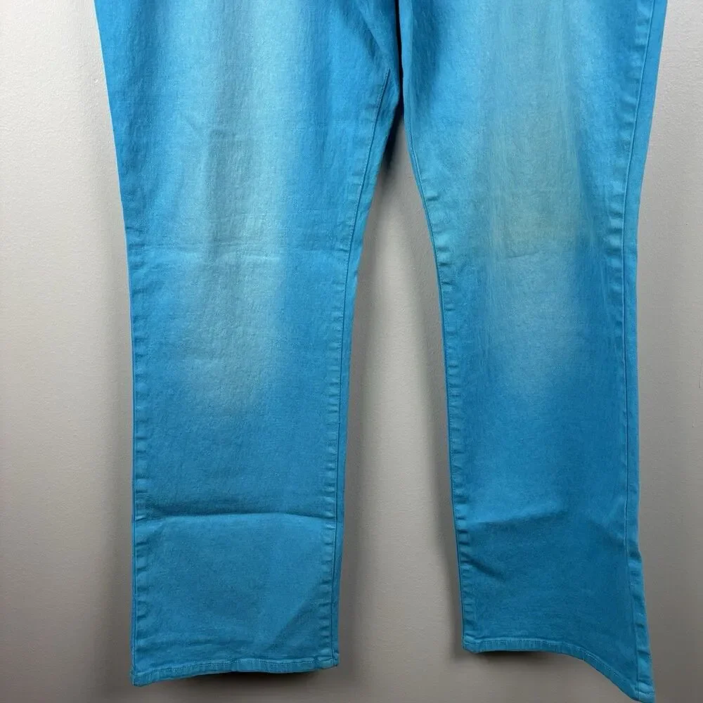 NWT DG2 Diane Gilman Jeans Women 16 30x40 SkyBlue Cotton Stretch Bootcut - Picture 8 of 10